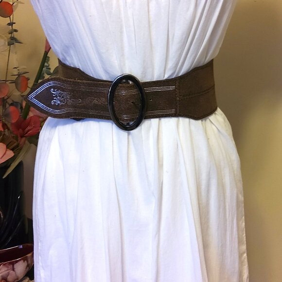 VTG NWOT NOA NOA Vintage Belts Camel Light Brown Genuine Leather Suede Belt - Picture 9 of 13